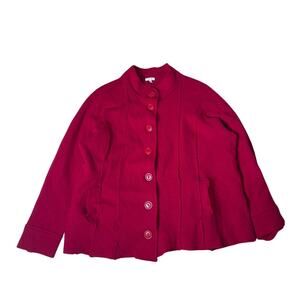 Semantiks Women's Button Front Red 100% Wool Jacket  Size 2X